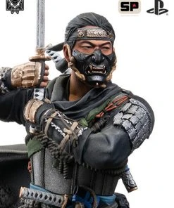 Jin Sakai Polystone Statue By Level52 Studios, 2020 Playstation Release Ghost Of Tsushima