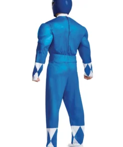 Fun.com Cosplay, Halloween Costumes Power Rangers Blue Adult Muscle Cosplay Costume